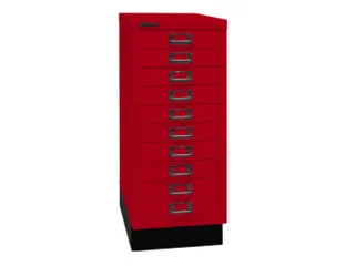 kantoor-ladekast HxBxD 670x279x380mm 10 laden romp kardinaalrood staal - 1