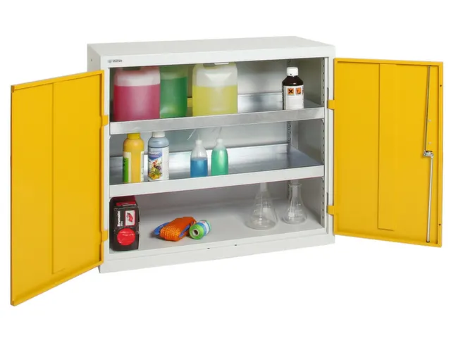 Milieukast Plaatstaal Grijs Geel Aquatoxische Stoffen 900x1000x500mm
