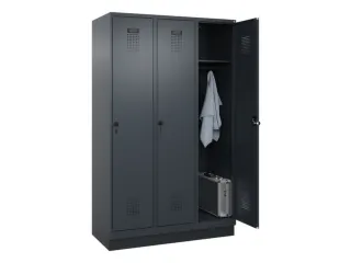 locker,HxBxD 1950x1200x500mm,3vak,vak B 400mm,draaigrendel,sokkel - 1