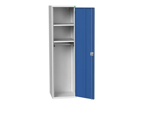 Lockerkast 2000x525x550mm 2 vakken, vleugeldeur, RAL7035 + RAL5010