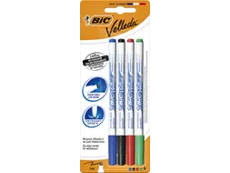 Viltstift Bic Velleda 1721 whiteboard rond fijn assorti 4 Stuks