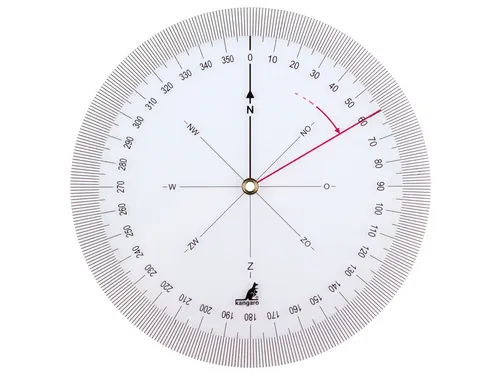 Koershoekmeter Kangaro kunststof 126mm transparant