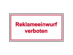 aanwijzingsbord,Geen reclame,PVC,rood/wit,om te verlijmen,HxB 40x100mm