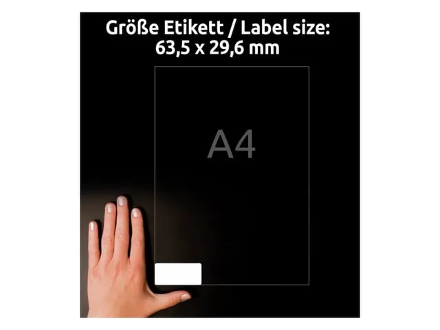 Avery Zweckform L7874 Sterk klevende etiketten A4 63,5x29,6mm 540 stuk