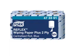 Poetspapier Tork M4 Reflex Plus Advanced 2-laags 450 vel blauw 473391