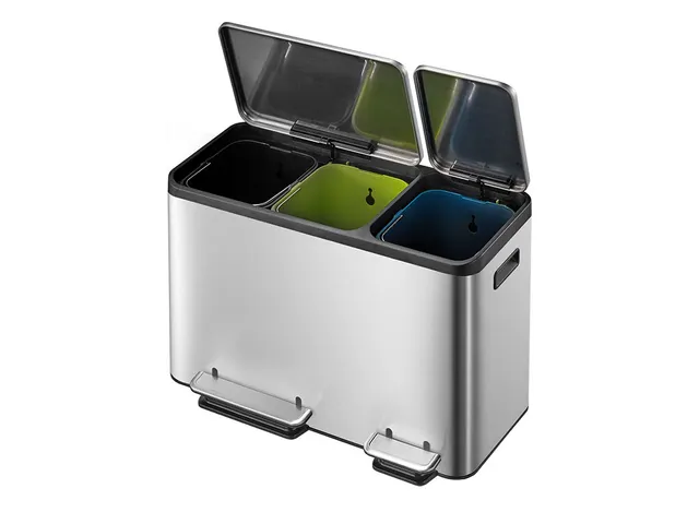 EcoCasa pedaalemmer 3x 15 Liter RVS EKO