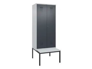 PBM-locker met bank,HxBxD 2120x800x815mm,2vak,vak B 400mm - 2