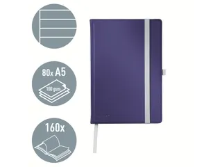 Leitz Style notitieboek A5 gelijnd met harde kaft Titanium Blauw - 7
