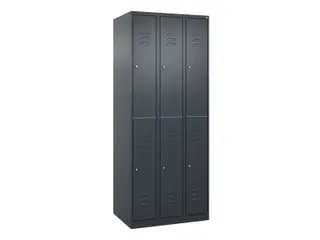 dubbeldekse locker,HxBxD 1850x750x500mm,3x2vak.,vak B 250mm,cil.-slot - 1