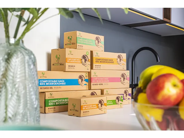 Afvalzak bio Mr. Green Mind 43x46cm 10 liter dispenser 140 stuks