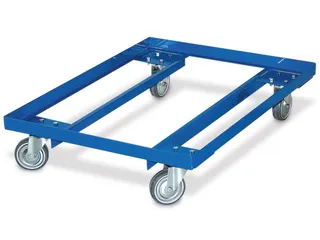 Onderwagen Euronormbakken Staal 800x600mm 240kg 2 Zwenk-/2 Bokwielen - 1