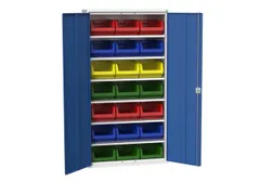 Systeemkast 2000x1050x550mm 21bakken 6xlegbord RAL7035+RAL5010