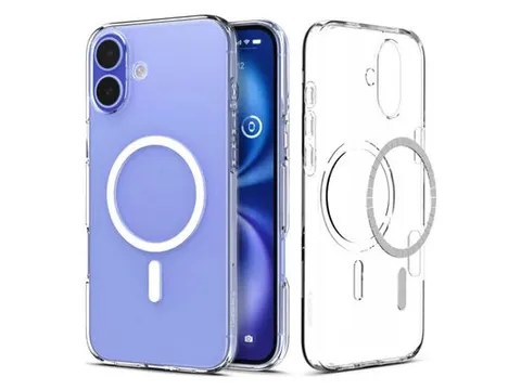 Liquid Crystal Apple iPhone 16 Hoesje MagSafe Back Cover Transparant