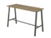 Table haute 1042x1750x680mm chêne nouex 4 pieds acier mat