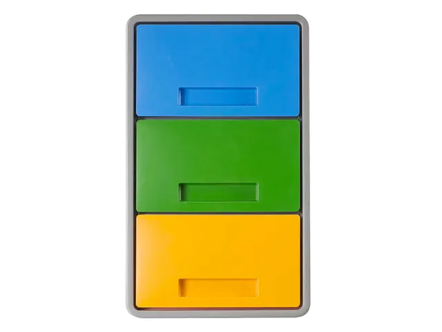 Polymax Afvalscheidingsbak 40 Liter Grijs Groen Geel Blauw