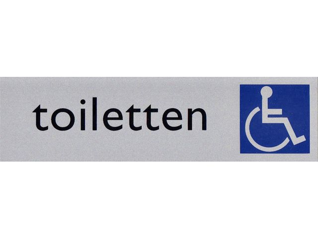 Infobord pictogram toilet rolstoel 165x44mm | DeurbordShop.be