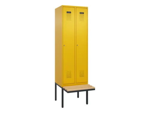 locker met bank,HxBxD 2120x600x815mm,2vak,vak B 300mm,cilinderslot