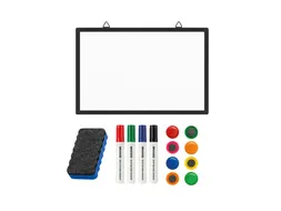 BRASQ Magnetisch Whiteboard 60x45cm Zwart met accessoire set