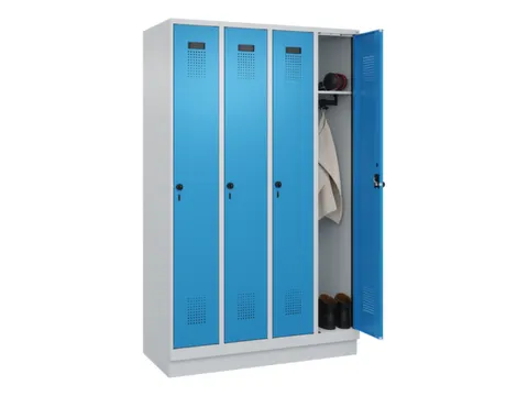 locker,HxBxD 1950x1200x500mm,4vak,vak B 300mm,draaigrendel,sokkel