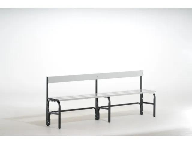 omkleedbank,HxLxD 770x2000x375mm,alu. lijsten,frame staal RAL7016