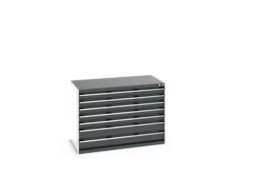 ladekast HxBxD 900x1300x750mm 7laden romp RAL7035 front RAL7016