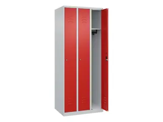 locker,HxBxD 1850x750x500mm,3vak,vak B 250mm,cil.-slot,staand op vloer - 2