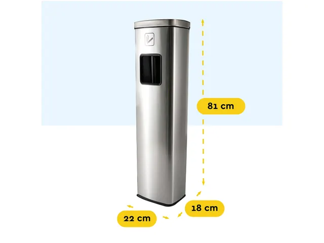 Afvalbak met asbak BRASQ 20 liter AT400 rvs