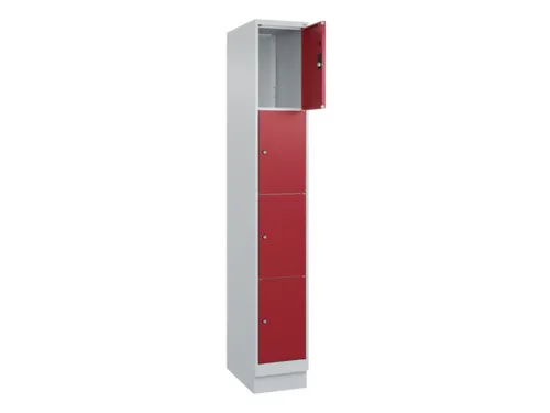 lockerkast,HxBxD 1950x300x500mm,1x4vakken,vak B 300mm,cil.-slot,sokkel