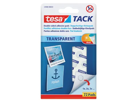 Dubbelzijdige kleefpads Tesa tack transparant 72stuks