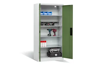 acculaadkast 1950x930x500mm 5stekkerdozen 230V cil.-slot front RAL6011 - 1