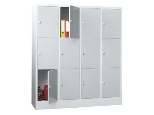 lockerkast,RAL 7035,HxBxD 1850x1600x500mm,4x3vakken,vak B 400mm