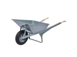 kruiwagen met hoekijzer,90l,HxBxD 810x710x1530mm,staal-bak,grijs,staal