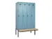 locker met bank,voor scheiding van kleding,HxBxD 2120x1200x815mm,4vak