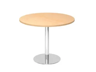 vergadertafel,HxØ 745x1000mm,rond,schotelvoet chroom,ronde buis - 1