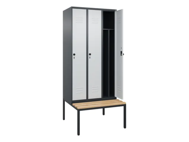 locker voor scheiding van kleding,HxBxD 2120x900x815mm,3vak