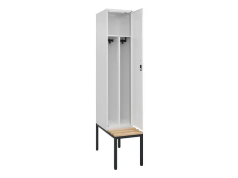 locker met bank,voor scheiding van kleding,HxBxD 2120x400x815mm,1vak