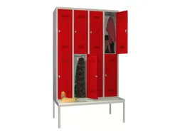 banklocker,dubbeldeks,HxBxD 2150x1200x800mm,RAL7035,front RAL3000