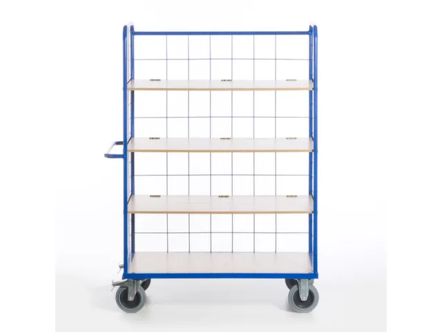 etagewagen,draagverm. 600kg,4etage(s),laadvl. LxB 1200x740mm,houtetage