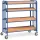 Bakkenwagens 2891 300kg 4 Etages Hout Ral5007