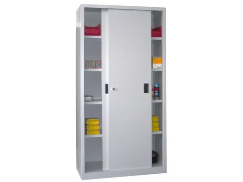 schuifdeurkast,HxBxD 1950x1000x400mm,RAL7035,front RAL7035