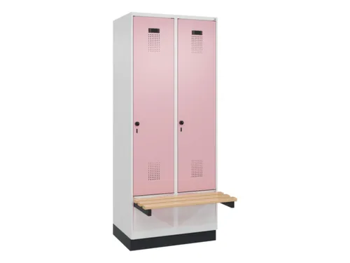 locker met bank,HxBxD 1950x800x815mm,2vak,vak B 400mm,draaigrendel