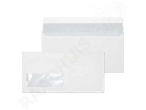 Dienstenvelop Venster Links 110x220mm Dl (ea5/6) Plakstrip Wit