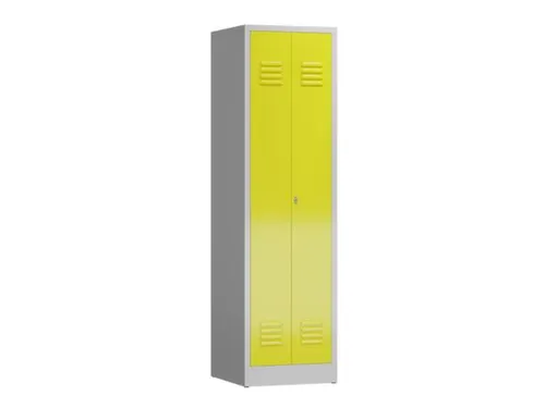Lockerkast 1800x500x500mm 2 vakken, klinksluiting, RAL1018