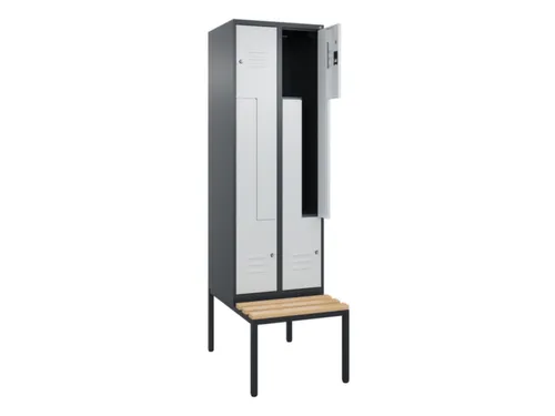 Z-garderobekast,HxBxD 2120x600x815mm,2vak,vak B 300mm,cil.-slot