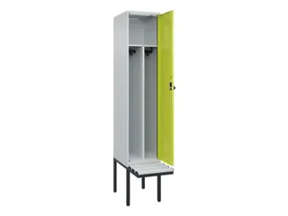 locker met bank,voor scheiding van kleding,HxBxD 2120x400x815mm,1vak - 1