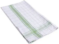 Handdoek Adalynne 50x70cm geruit groen, pak van 6 stuks