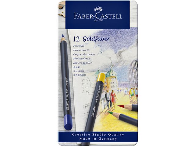 Kleurpotloden Faber-Castell Goldfaber blik à 12 stuks assorti | FaberCastellShop.nl