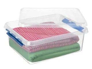 Q-line opbergbox 25L transparant blauw - 50c40c18cm - 3