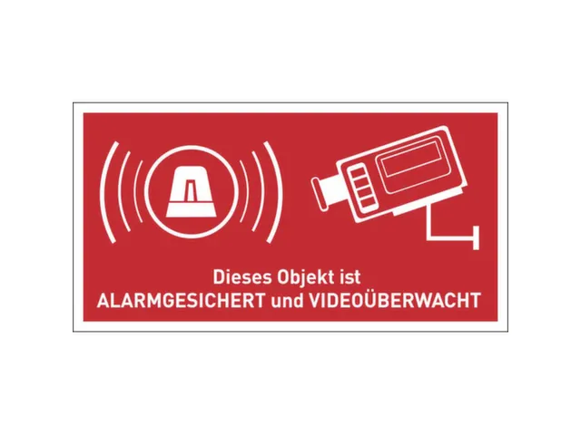 waarschuwingsetiket,Object met alarm en videobewaking beveiligd,PVC