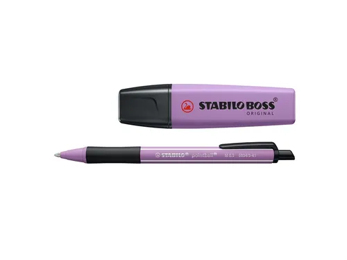 Balpen STABILO Pointball en Markeerstift STABILO Boss Wildflower mix